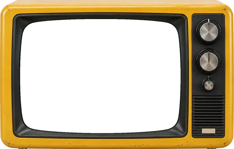 Mustard-yellow 1970s portable TV